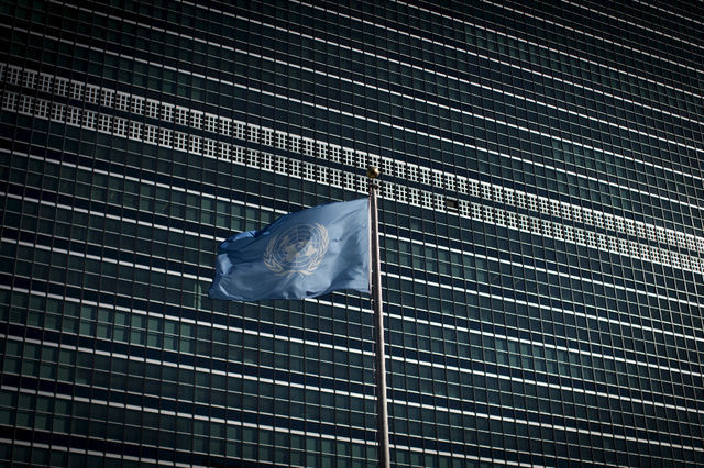 photo du drapeau de l'O.N.U.