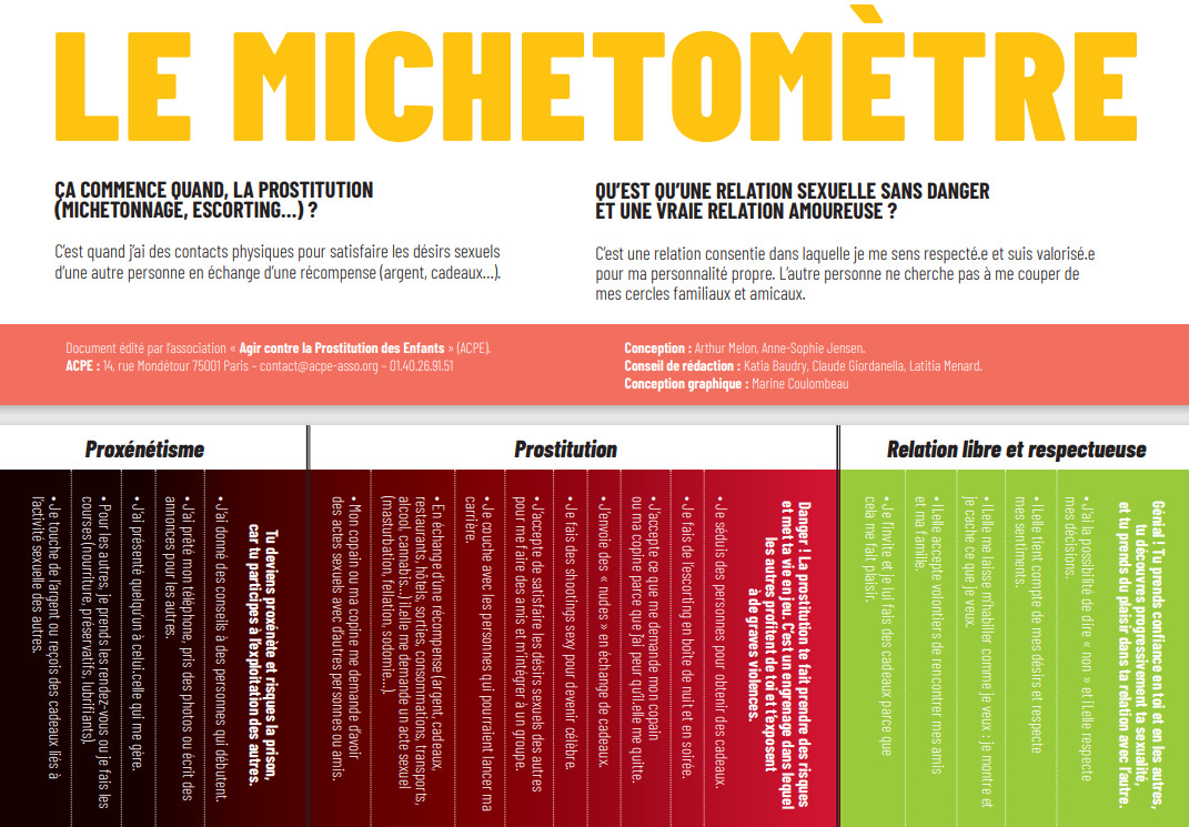 France | Carte des aides et michetomètre pour aider les mineurs à sortir de la prostitution